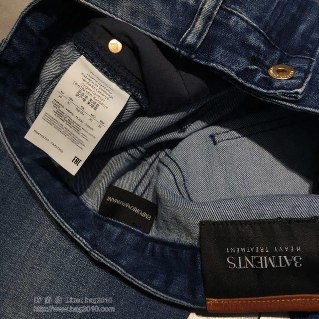 Armani男裝 19春夏新款 阿瑪尼牛仔褲 深藍色洗水牛仔褲  tzy1725